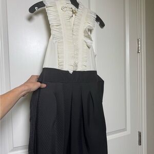 BCBG Elegant Black and White Pleated Skirt